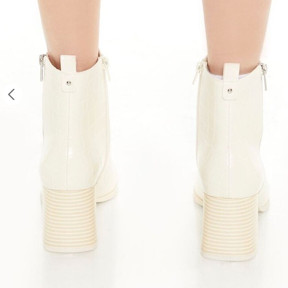 Forever 21 Faux Croc Square-Toe Booties - Picture 3 of 4